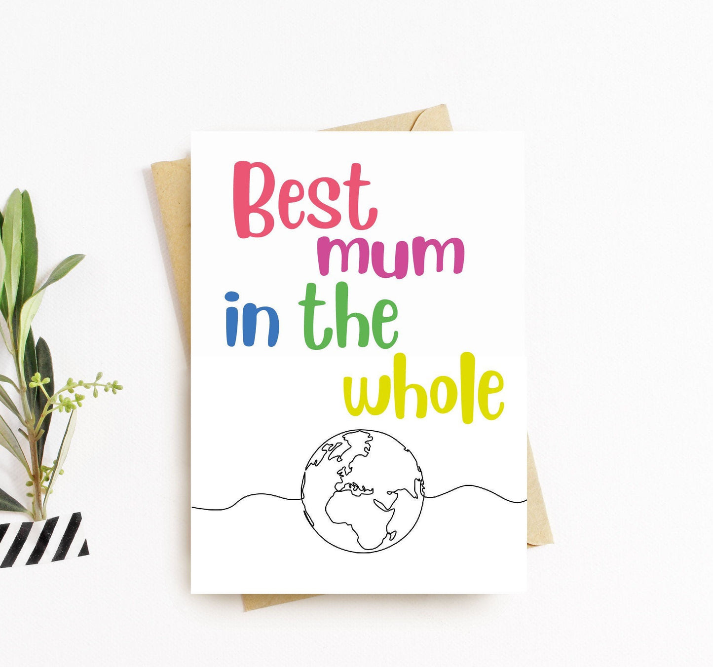 Best mum in the whole world Mother’s Day card from children. Nanny and grandma greeting cards, Mum birthday cards, Mothering Sunday 2021