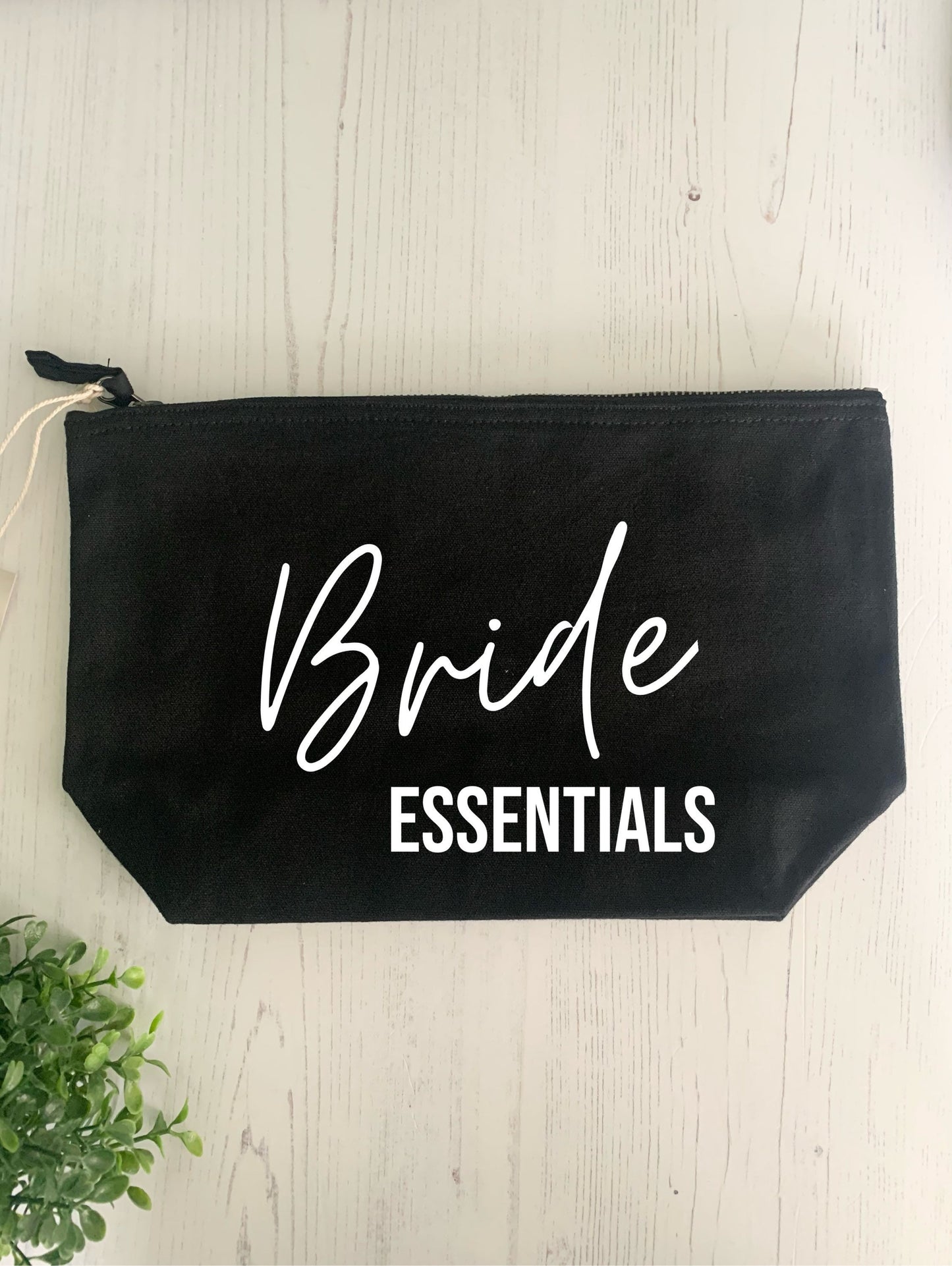 bride essentials make up case, bride wedding morning cosmetic case, gift for bride to be, bridal accessories, bridesmaid gifts, black bag