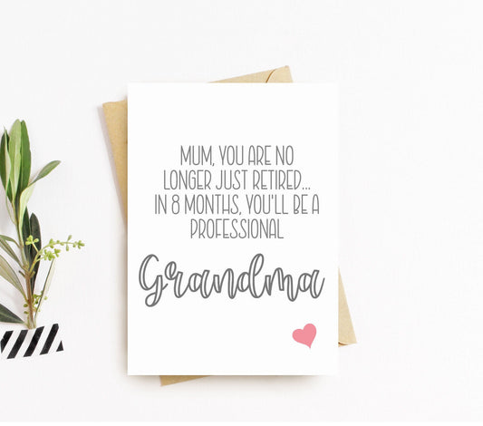 Pregnancy announcement card, promoted to nanny or grandma, mum to grandma,  baby reveal, personalised pregnancy reveal