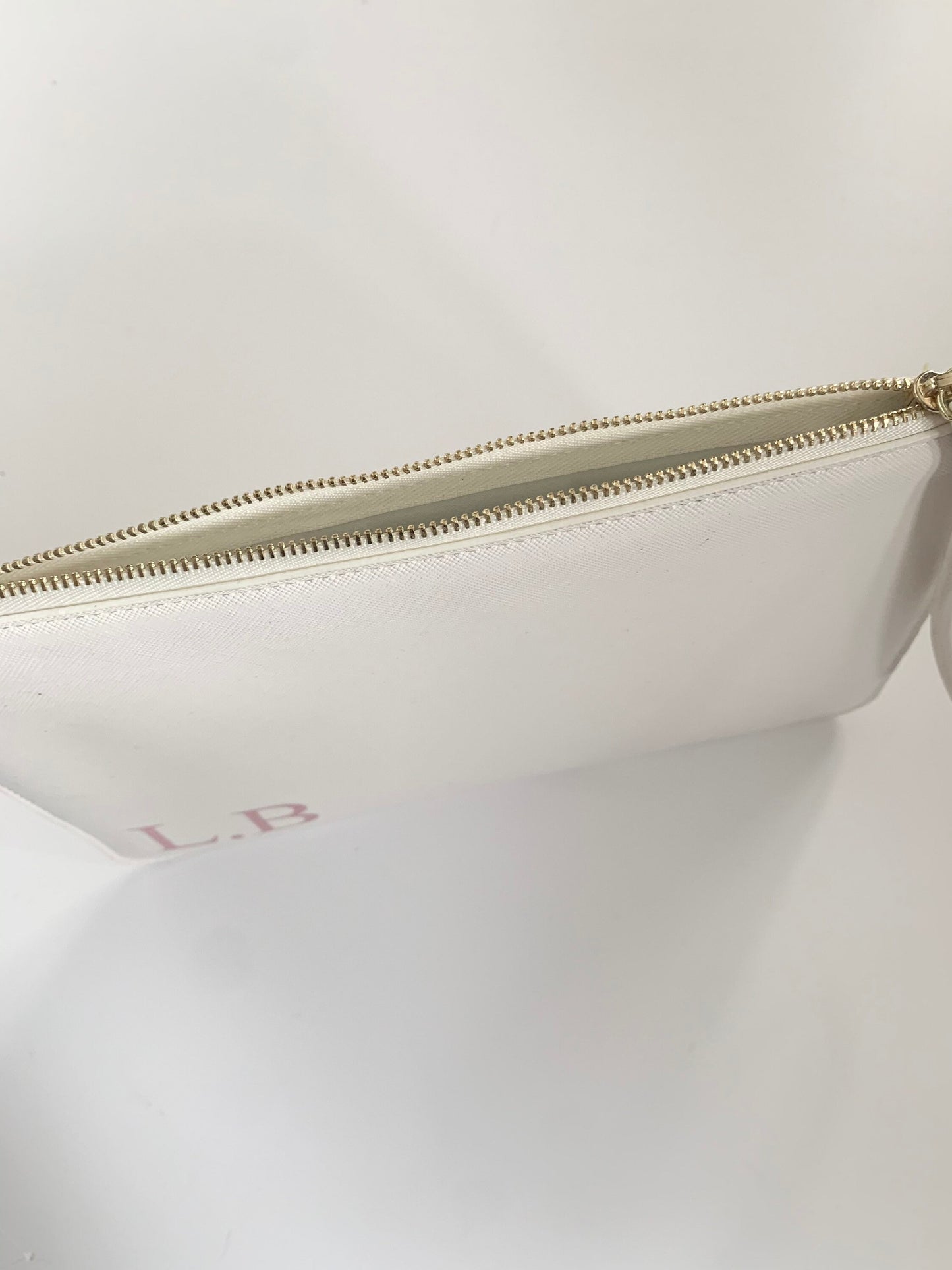 Bridesmaid pouch, bridesmaid proposal gift, personalised initial leatherette clutch wristlet bag, maid of honour gifts