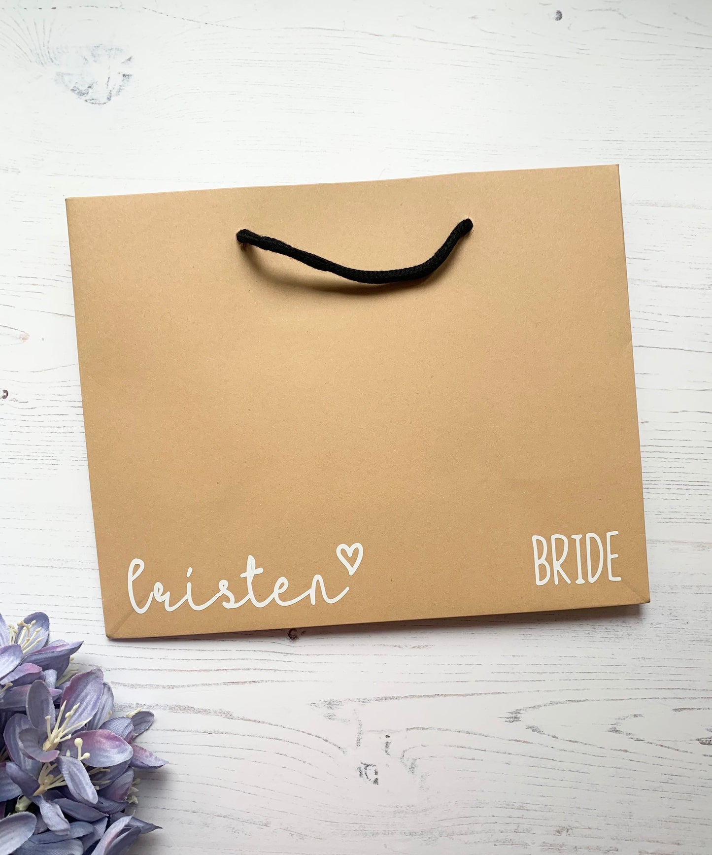 Personalised gift bag, bridesmaid gift bags, luxury brown kraft gift bags, bridesmaid gifts, flower girl gift, page boy, best man gift bag