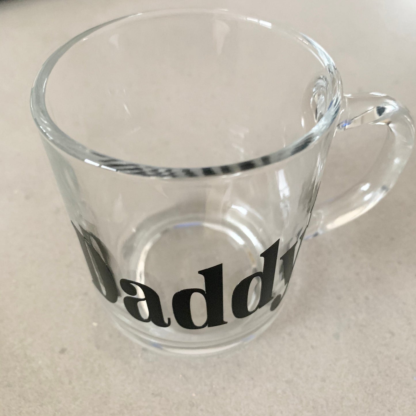 Personalised glass mug, daddy cup for Christmas gift, gift for him, personalised coffee mug, tea cup,male colleague gift, secret Santa gift