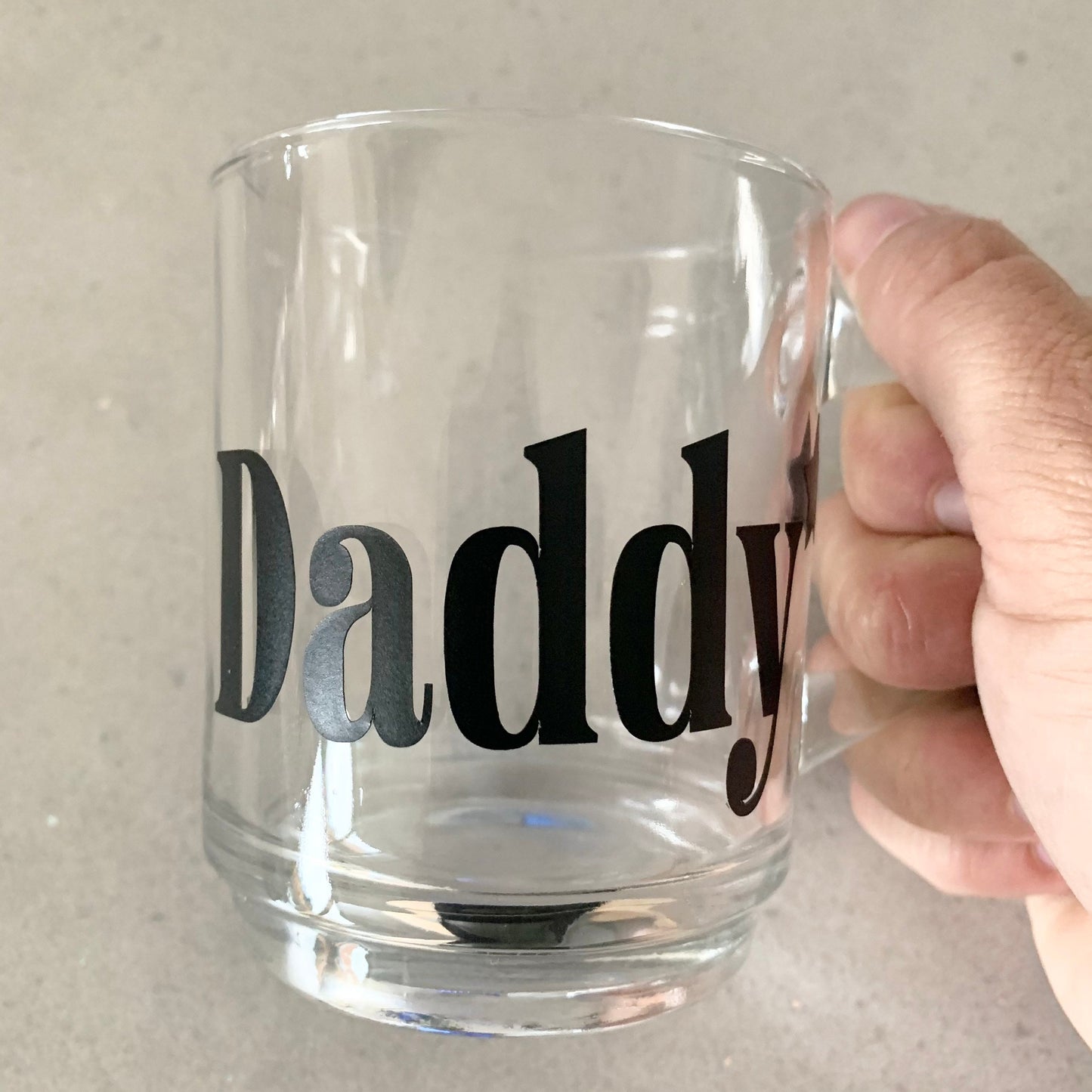 Personalised glass mug, daddy cup for Christmas gift, gift for him, personalised coffee mug, tea cup,male colleague gift, secret Santa gift