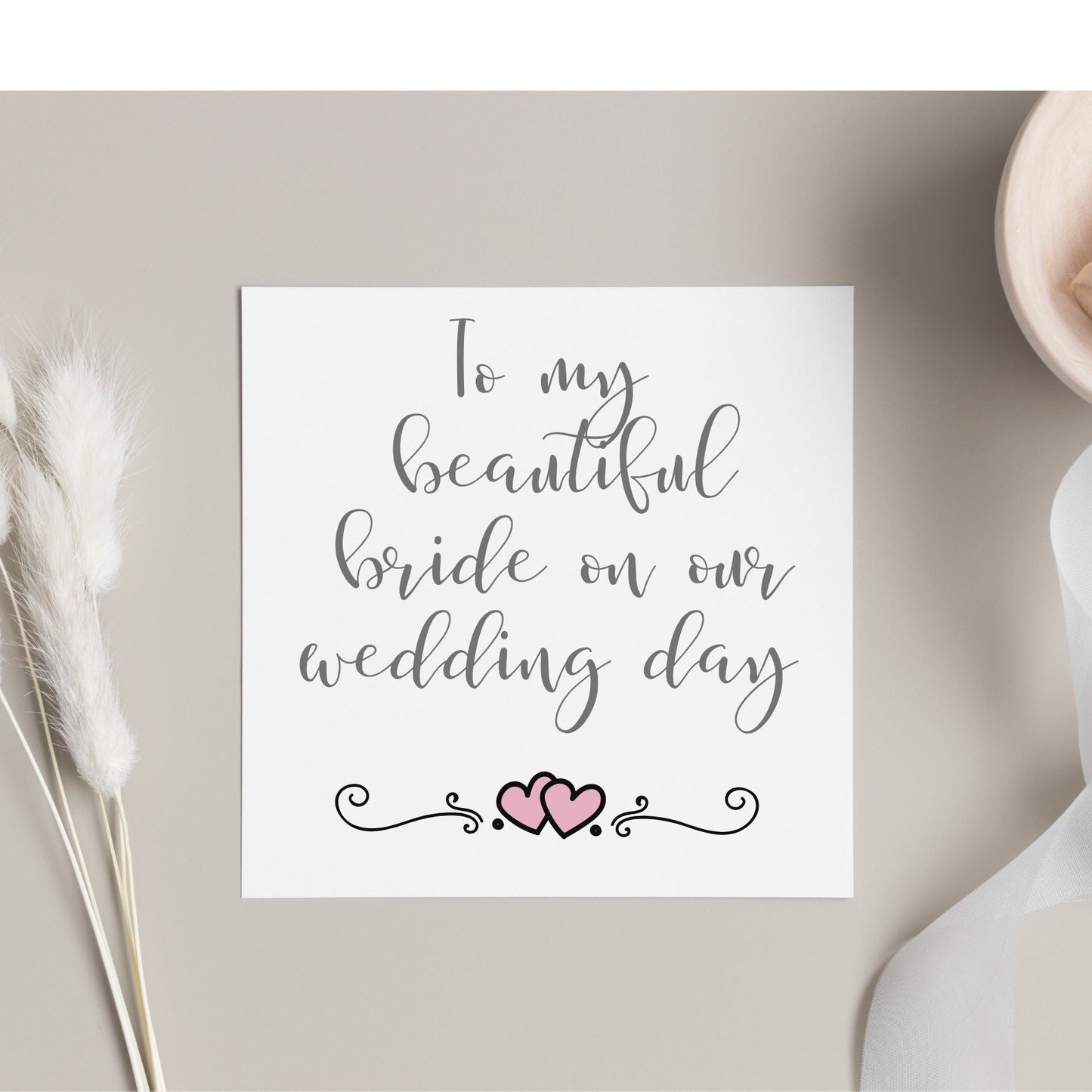 To my bride on our wedding day greeting card, card for future wife, wedding morning card for bride, bride to be gifts from groom