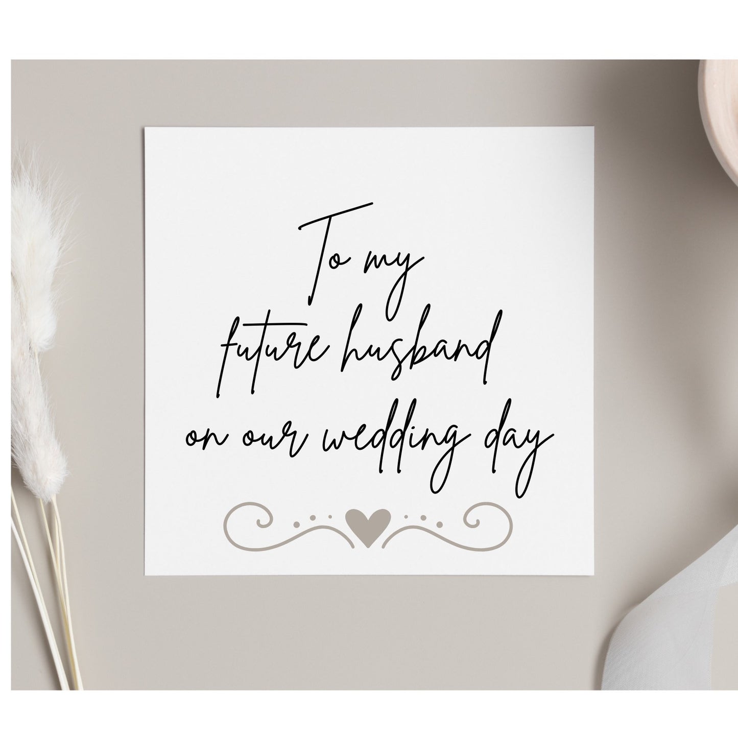 To my future husband on our wedding day card, groom wedding morning card and gift, groom cards, future hubby cards