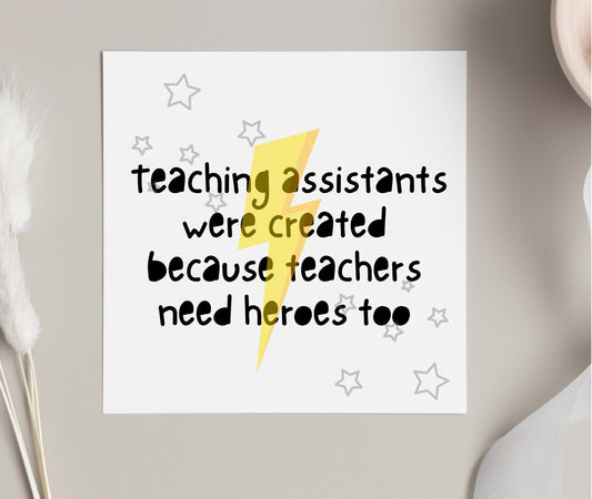 Teaching assistant thank you card from children, Xmas thank you card from teachers to assistant, TA appreciation card, Assistant gifts,