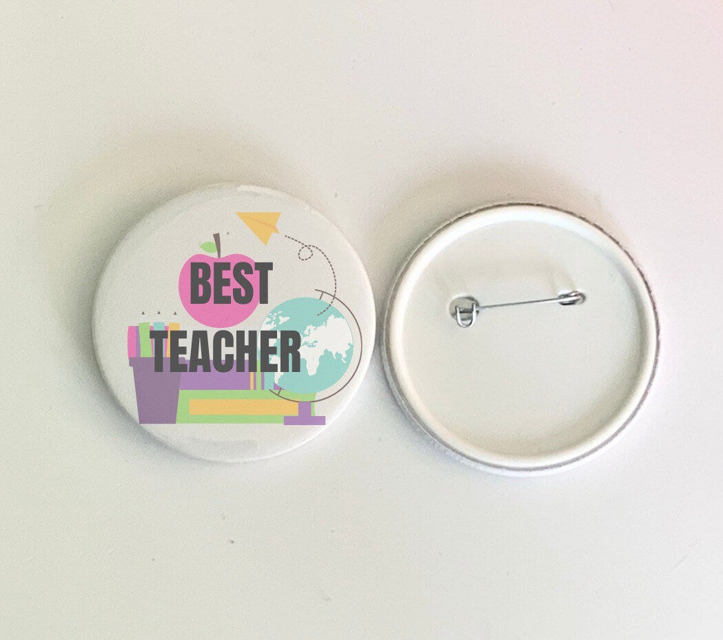 Best teacher badge, small Christmas presents for teachers at end of term, token Xmas gifts, gifts from the school kids for teachers