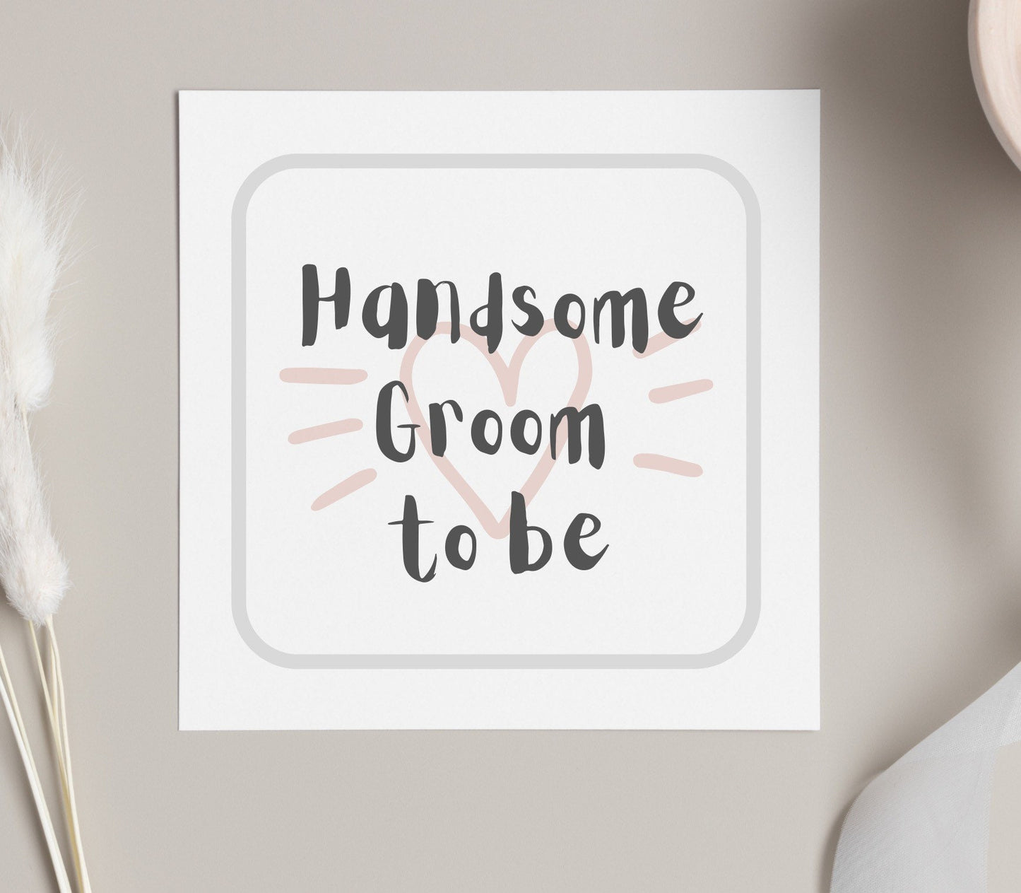 Handsome groom to be card, card for groom from bride, card for future husband on wedding morning, future husband card, wedding day card,
