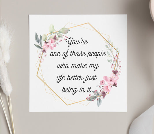 Friendship card, special friend thank you card, BFF birthday card, just because you’re a great friend, cheer up bestie card
