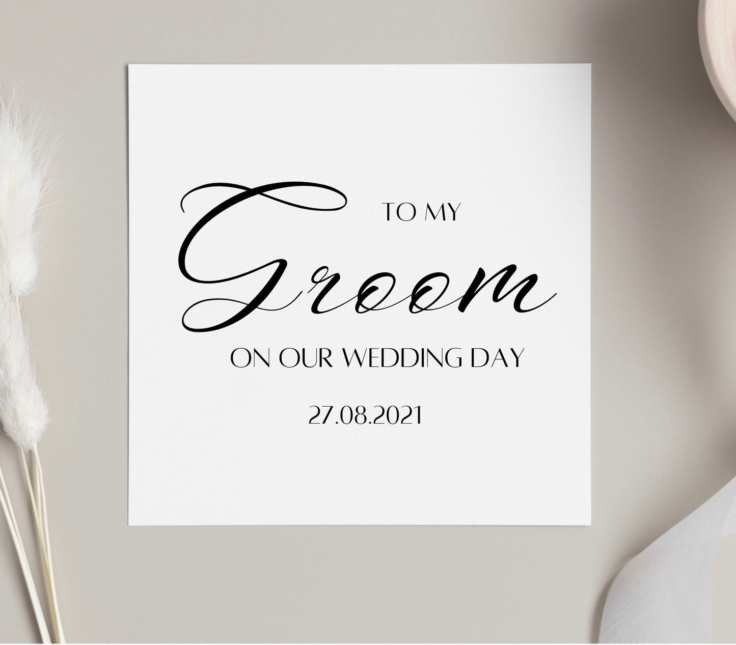To my groom on our wedding day personalised card for husband to be, cards from bride to be for groom, marry you cards