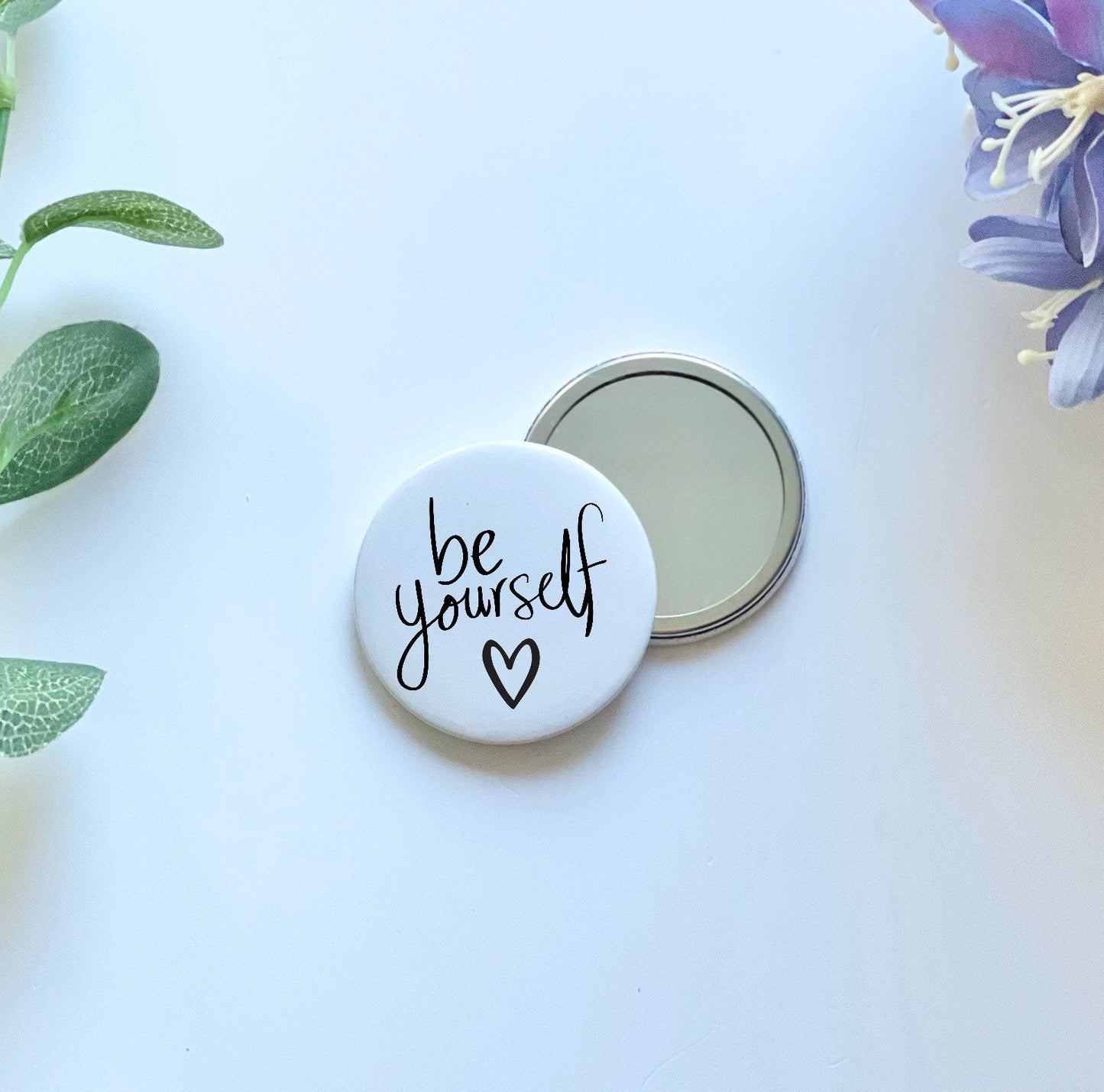Personalised compact mirror, positivity quote pocket mirror,Christmas stocking fillers,friend birthday gift,colleague secret santa