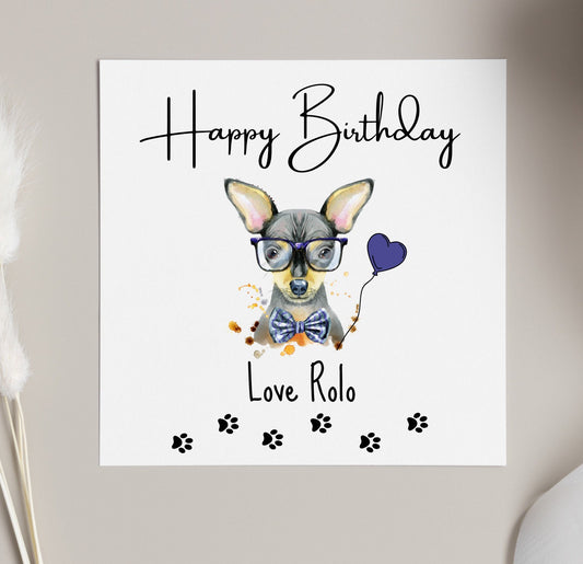 Birthday card from dog, chihuahua mum birthday cards, personalised birthday card from pets