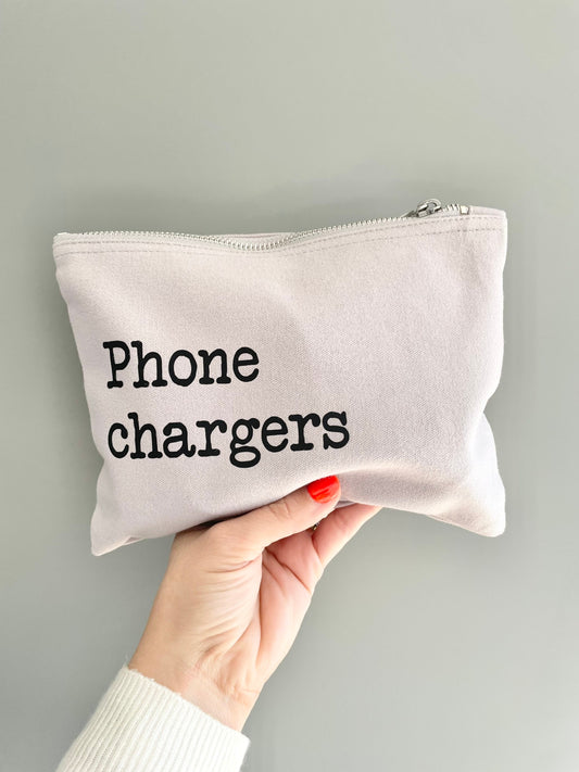 Phone Charger bag, charger cables organiser, travel packing bag, tech cases, Mother’s Day gift, Father’s Day gift, home organisation storage