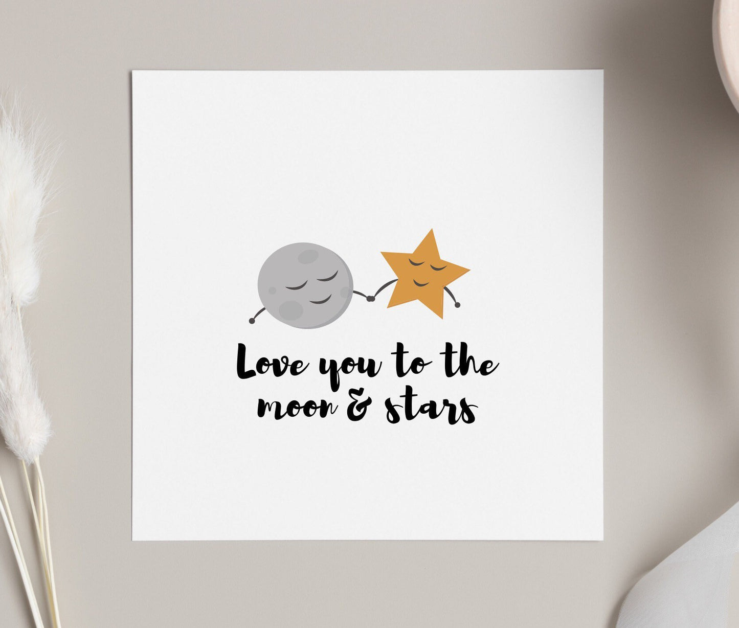 Love you to the moon and stars card, Valentine’s Day card, anniversary card, cute valentine cards for boyfriend girlfriend