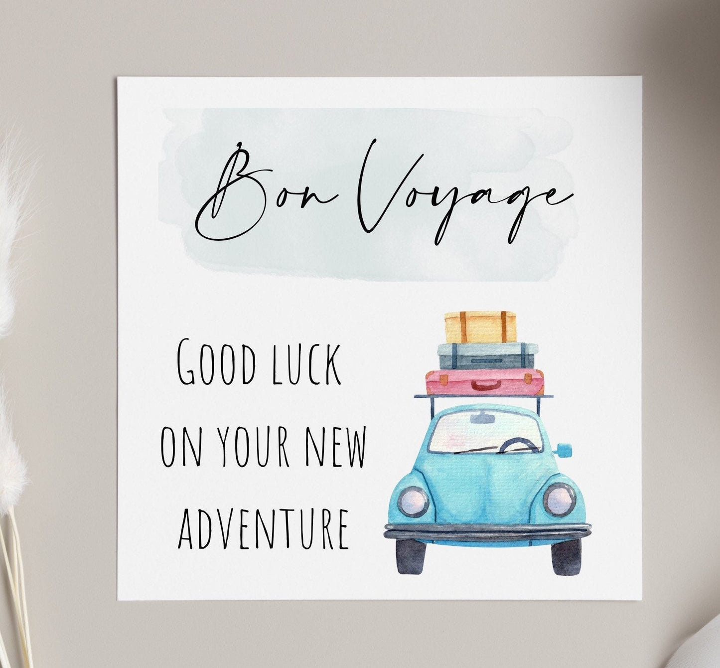 Bon voyage card, good luck on new adventure, leaving card, card for travelling friends, gap year card, retirement card