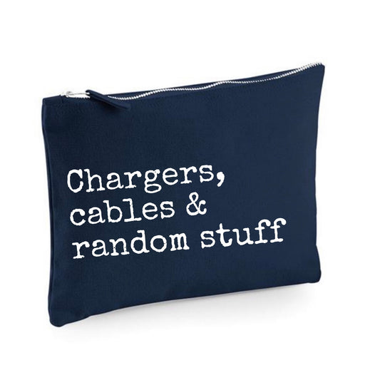 Chargers and cables bag, personalised charger pouch, charger organisation, bag for chargers and leads