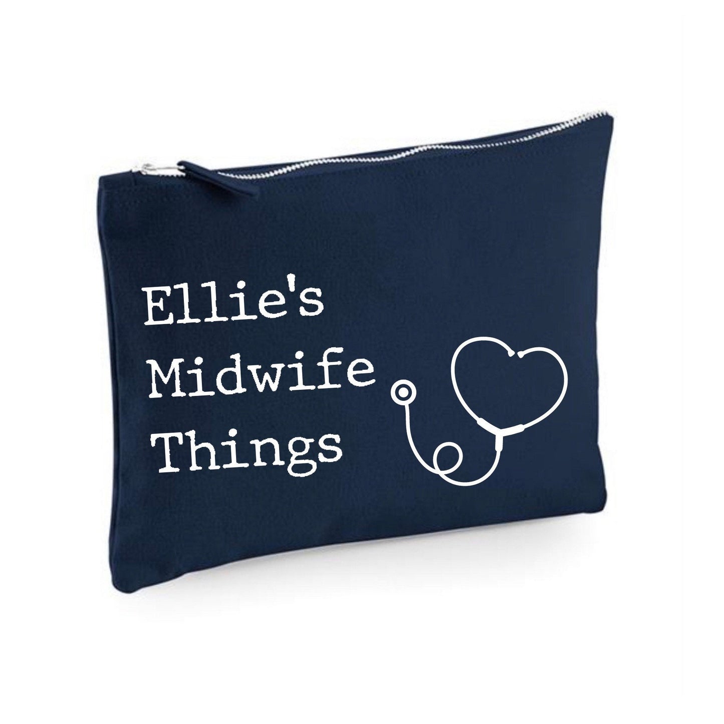 Midwife things pouch, personalised midwifery gift, midwife graduation present, case for stethoscope and fob watch, community midwife bag