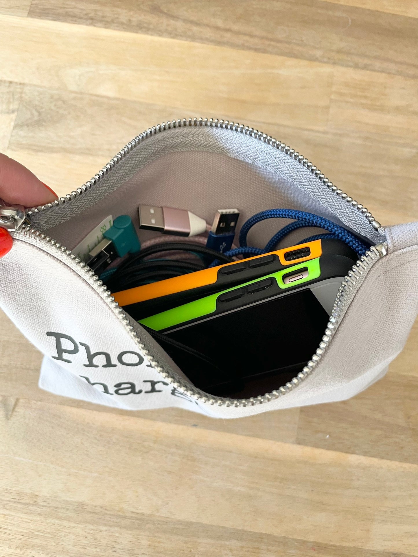 Personalised Techy Stuff case, Chargers and cables bag, Father’s Day gift idea for dad, husband and grandads. Men gift ideas for birthdays