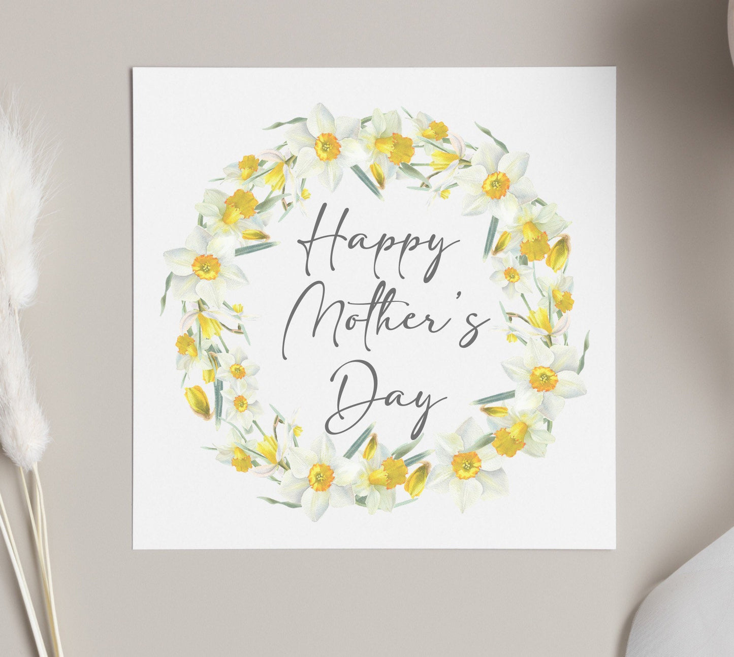 Happy Mother’s Day card, spring flower daffodils card for mummy, mum, stepmum and grandma, thank you mum, nanny  cards