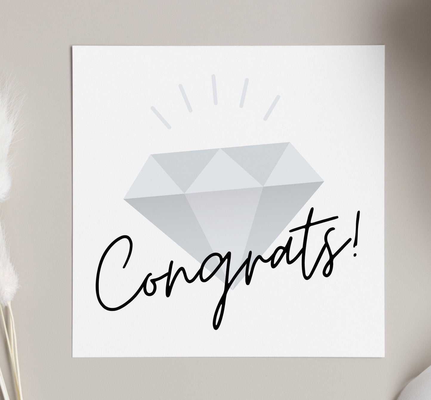 Congrats on engagement card, big diamond ring, best friends engaged, daughter getting married card, congratulations