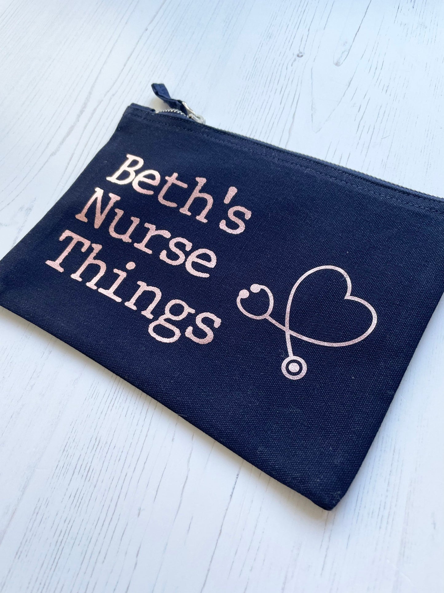 Nurse things pouch, personalised nursing graduation gift, nurse colleague present, new nurse job present