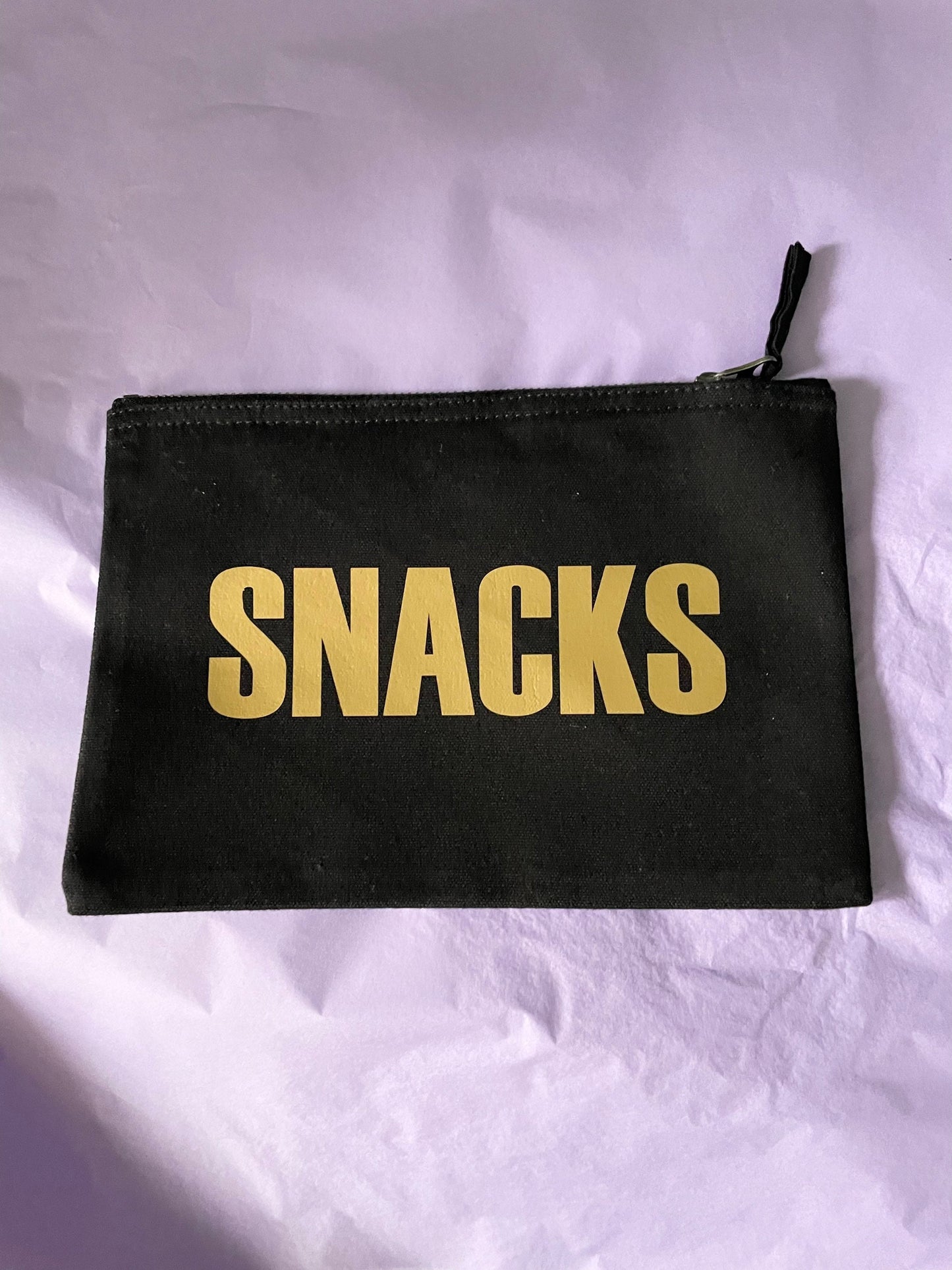 Snack bag, travel snacks pouch, black handbag organiser, gift for mums, mum present, kids snack bag, gift for him, food storage