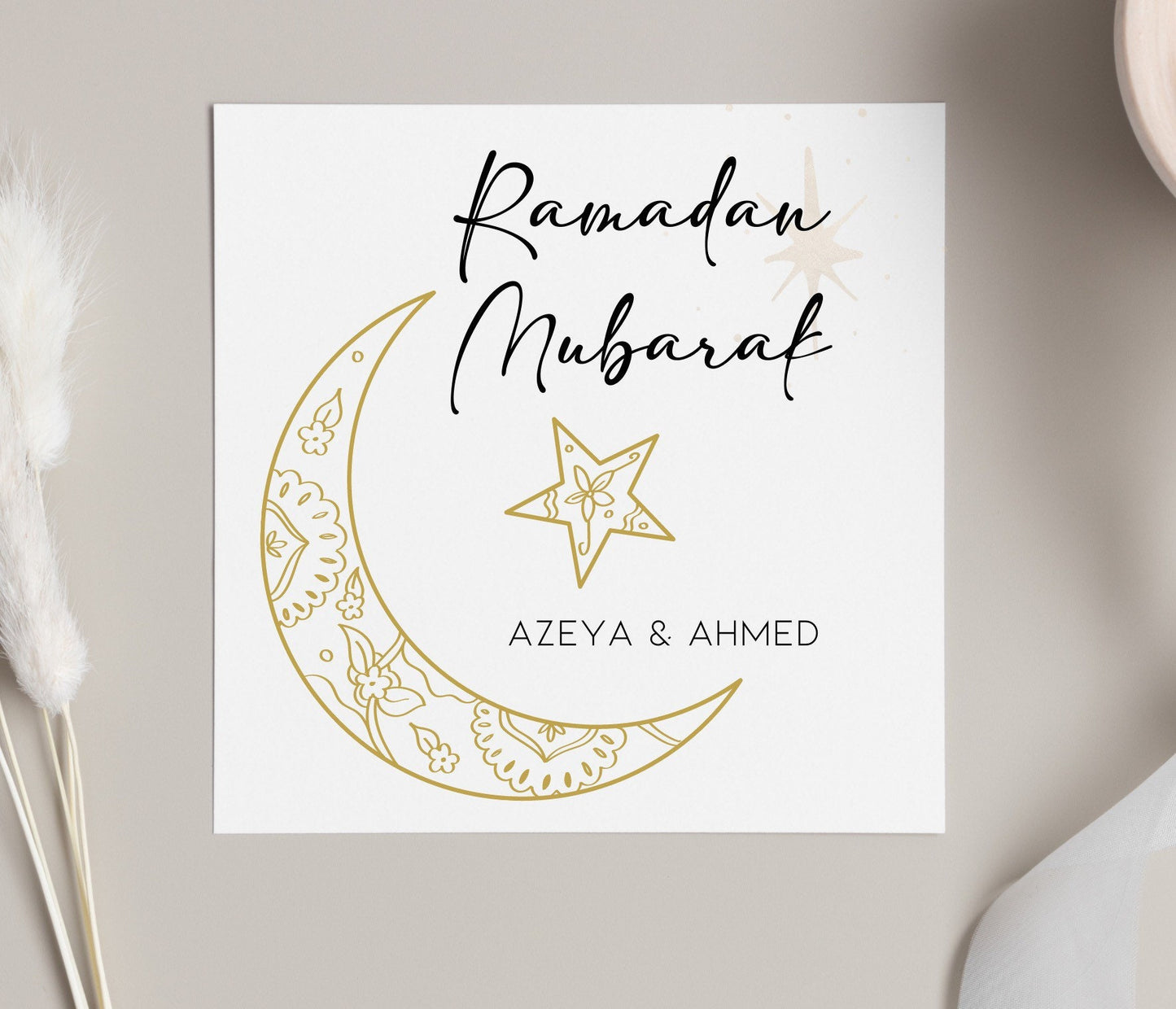 Ramadan Mubarak card, personalised Ramadan greeting card, Eid Mubarak, Happy Ramadan and Eid cards