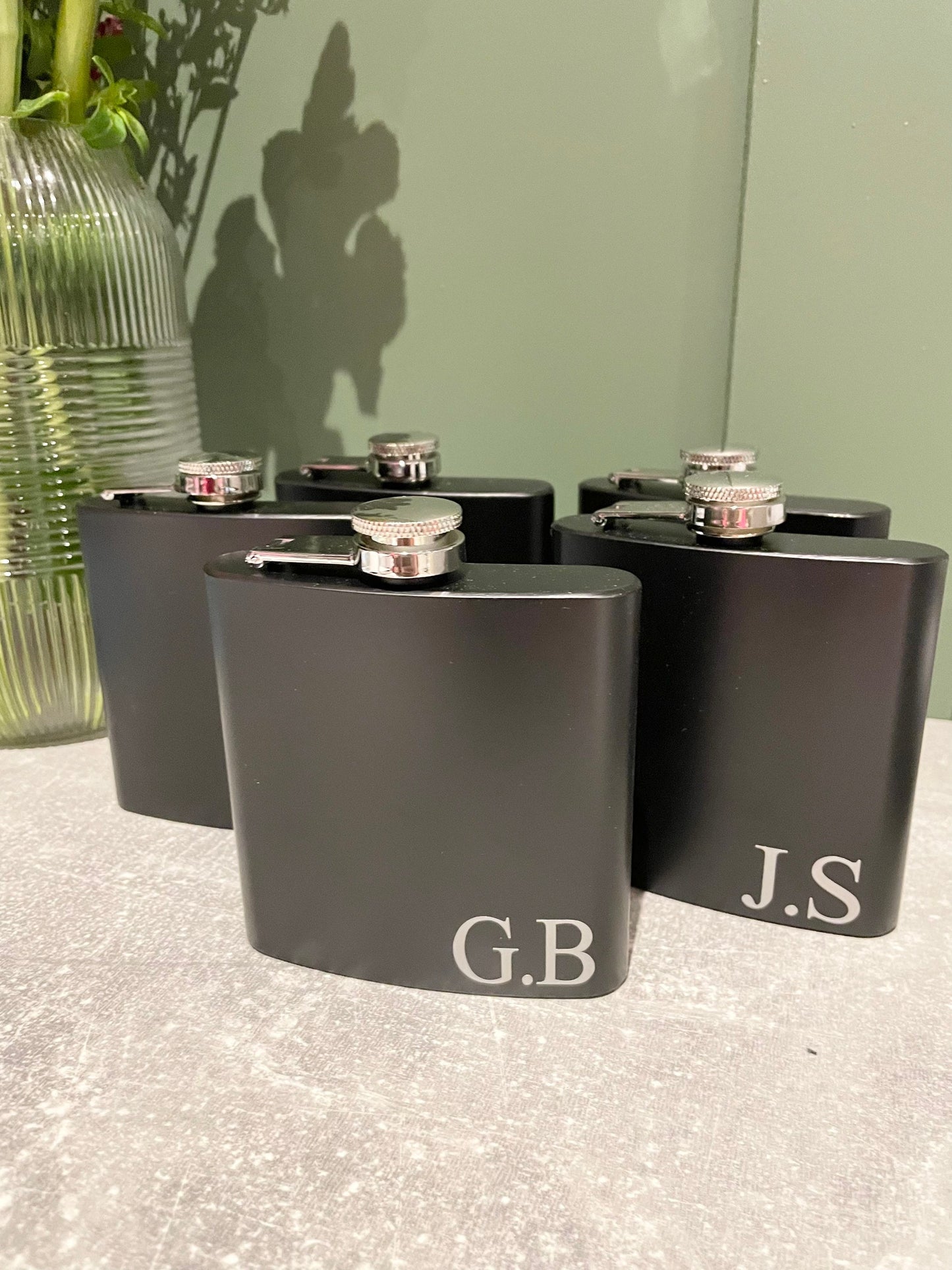 Personalised hip flask, Best man proposal gift, groomsmen gifts, wedding day whiskey flask, black stainless steel flasks with initials