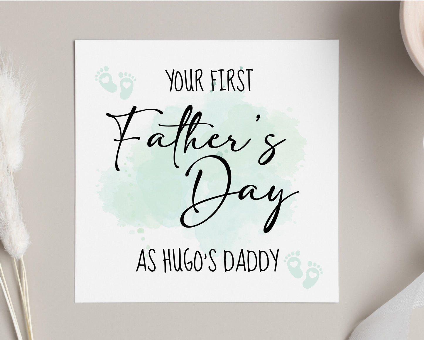 Your First Father’s Day as a daday card, personalised card for new daddy from newborn baby on their 1st Father’s Day,