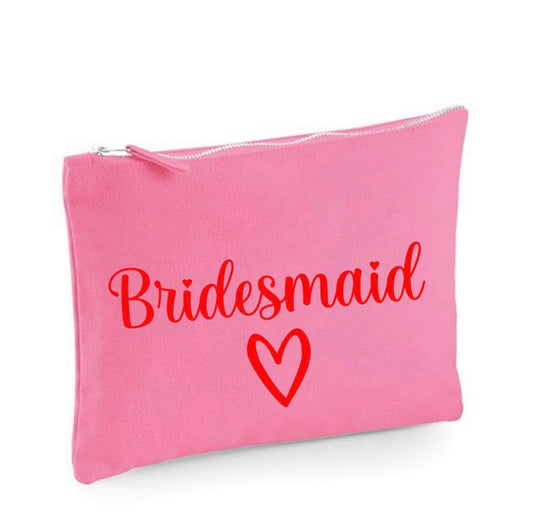 Bridesmaid pouch, maid of honour bag, cotton make up and toiletry bag for bridesmaid proposal gifts from the bride