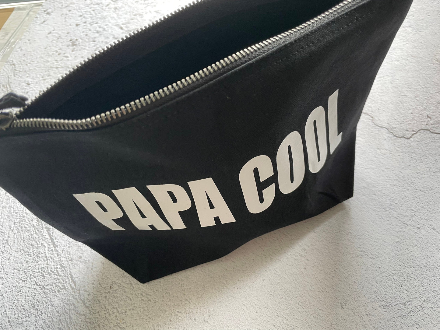 Papa cool, dad gift, toiletry case, Father’s Day gift, gift for men, cool dad gift, papa gifts, black pouch bag, father of the groom gifts