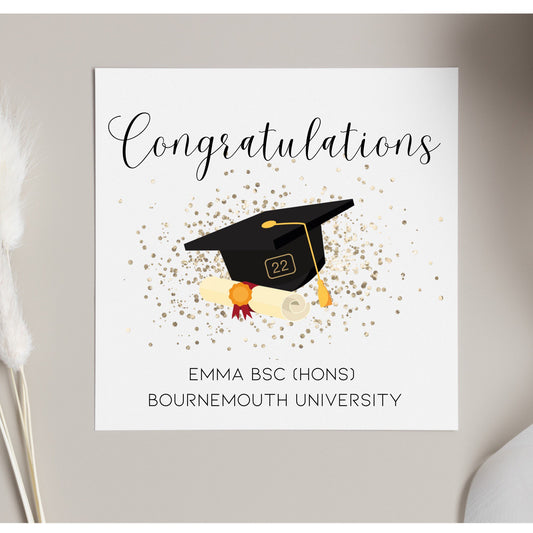 Congratulations on your graduation card, personalised graduating university card, graduation cap class of 2022 uni card