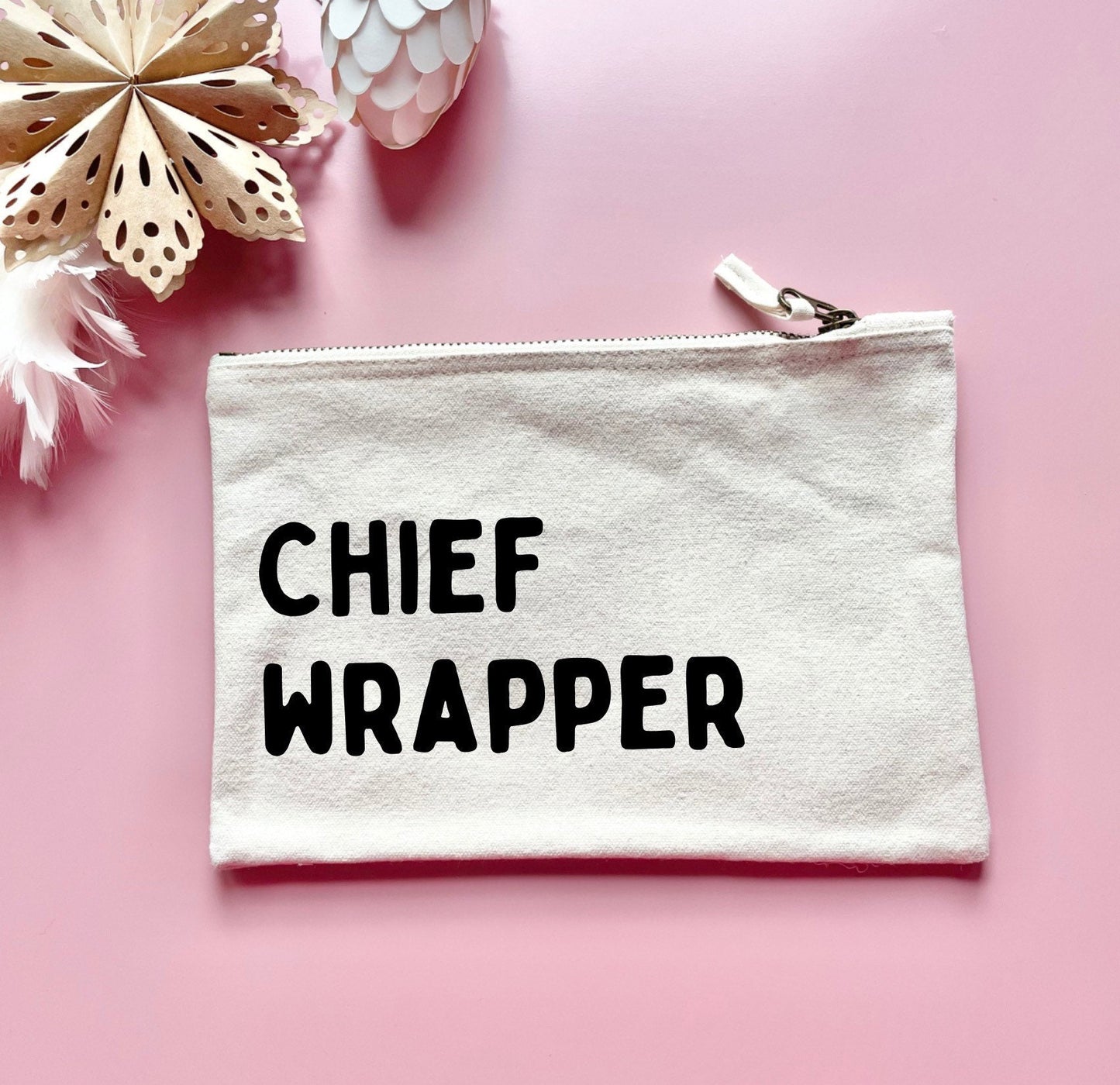 Chief Wrapper Pouch, Christmas pouch, Christmas bag to store present wrapping ribbon, bows, scissors and tape for Xmas eve wrapping
