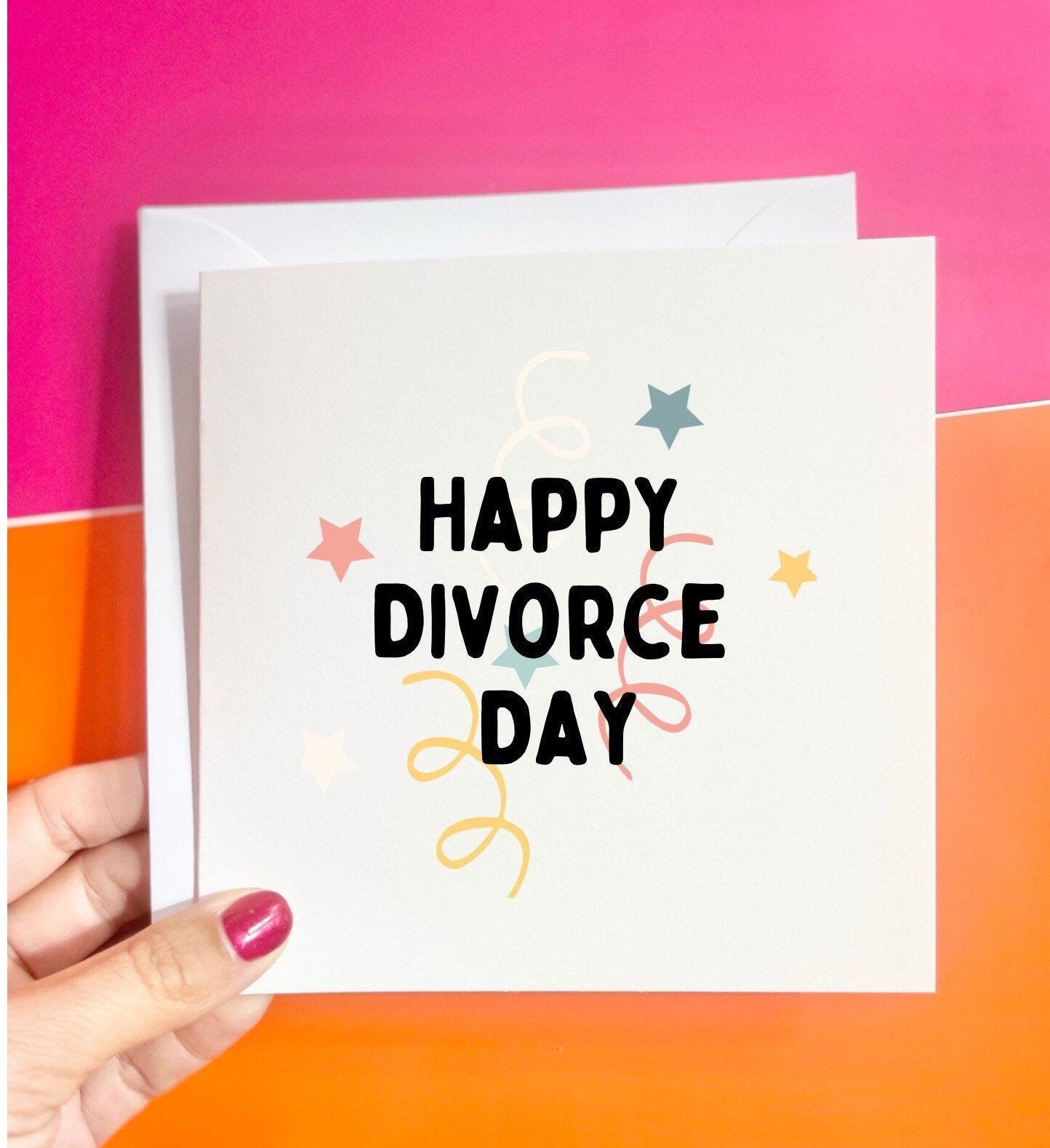 Happy Divorce Day card, novelty break up / divorce greeting card, congrats on your divorce, friends breaking up