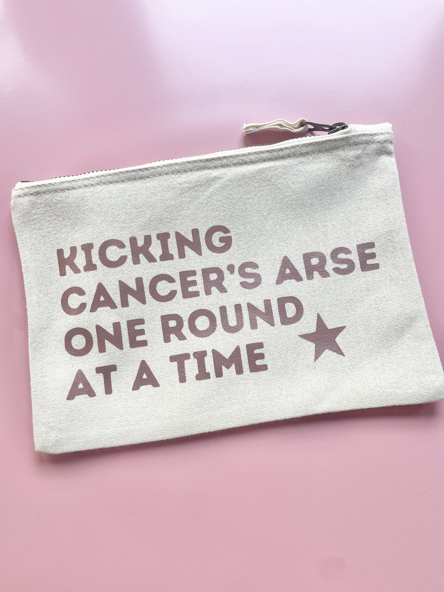 Kicking Cancer’s Arse pouch, chemo meds bag for travel and holidays, case for all chemo stuff and hospital letters and records