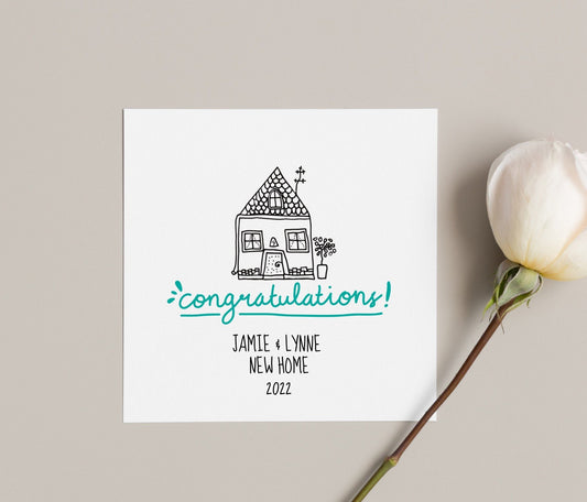 Congratulations new home card, personalised greeting card for couples first home together in 2022, congrats moving card for neighbour
