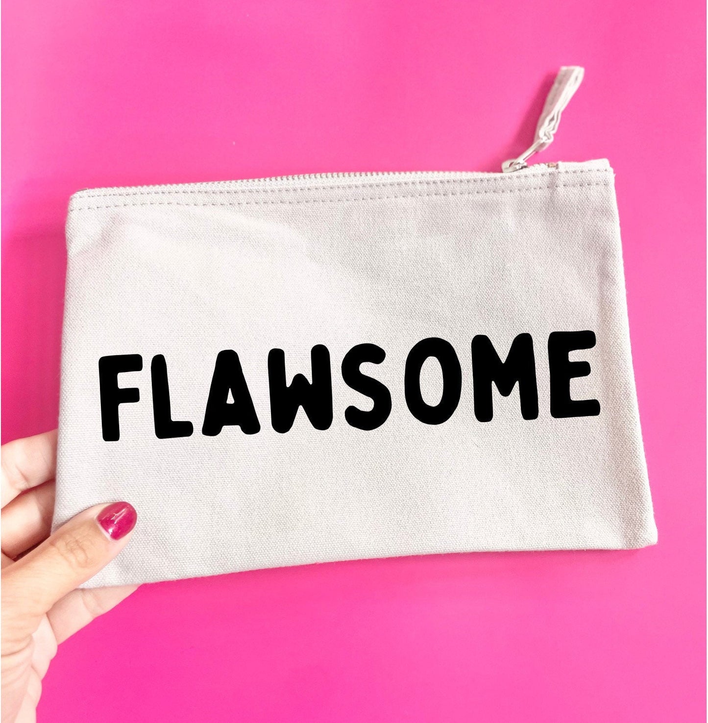 Flawsome pouch, gift idea for teenage daughter , granddaughter. Fun make up bags, brush case, lipstick pouch