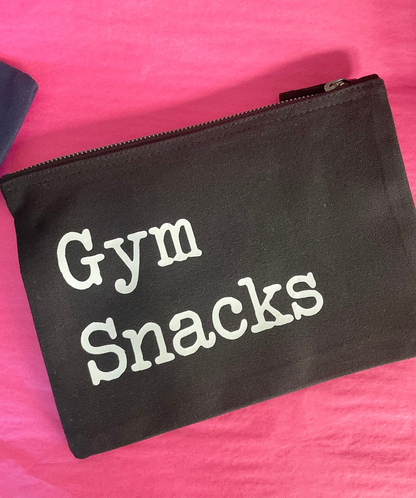 Gym Snacks pouch bag, personalised gym pouch for protein bars or energy drinks, Christmas gift for gym lovers. Get fit New Years resolution