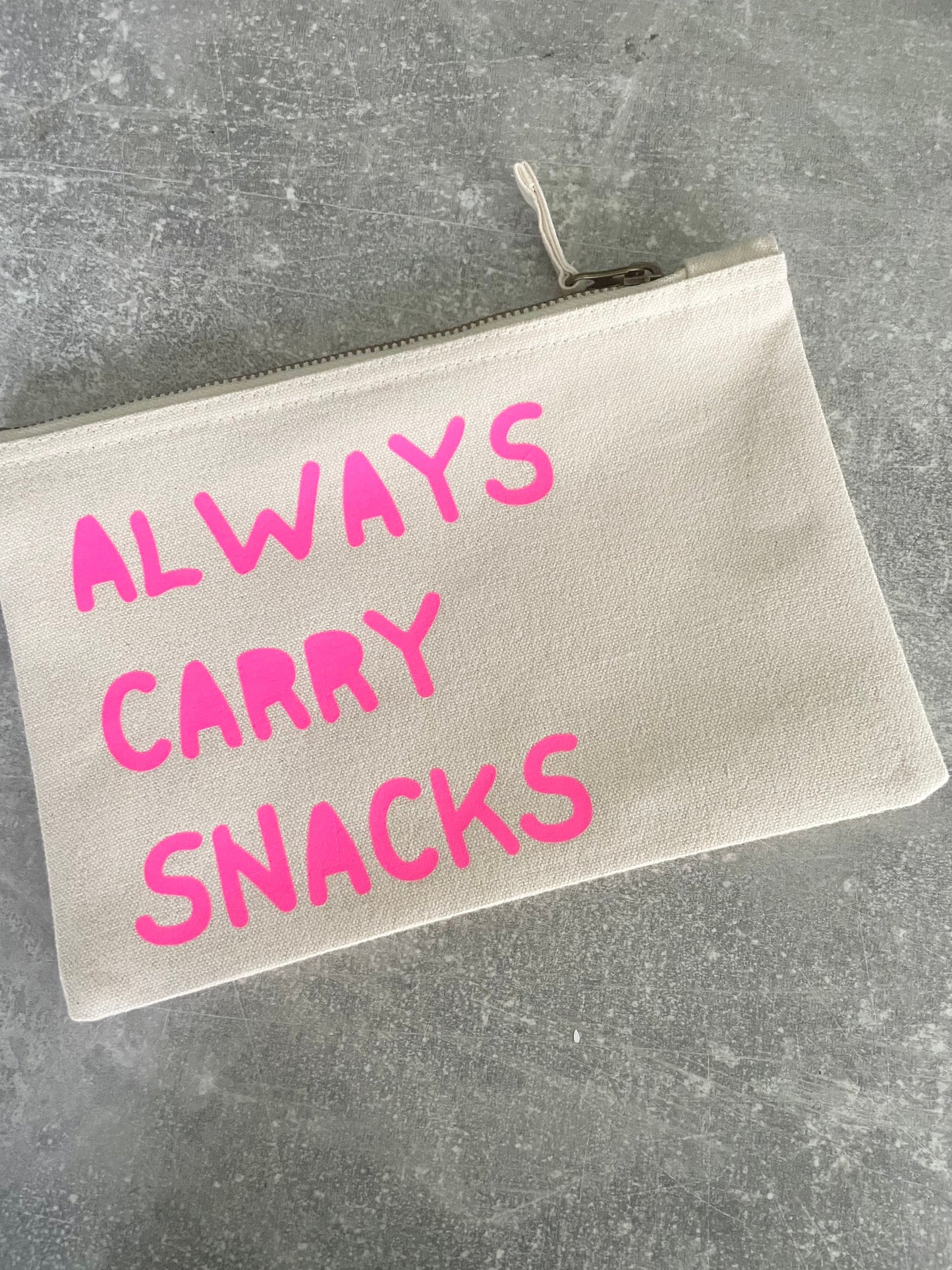 Always Carry Snacks pouch, snack bag for mums on the go, mum birthday gift, friend novelty gifts, work wife colleague new job gift