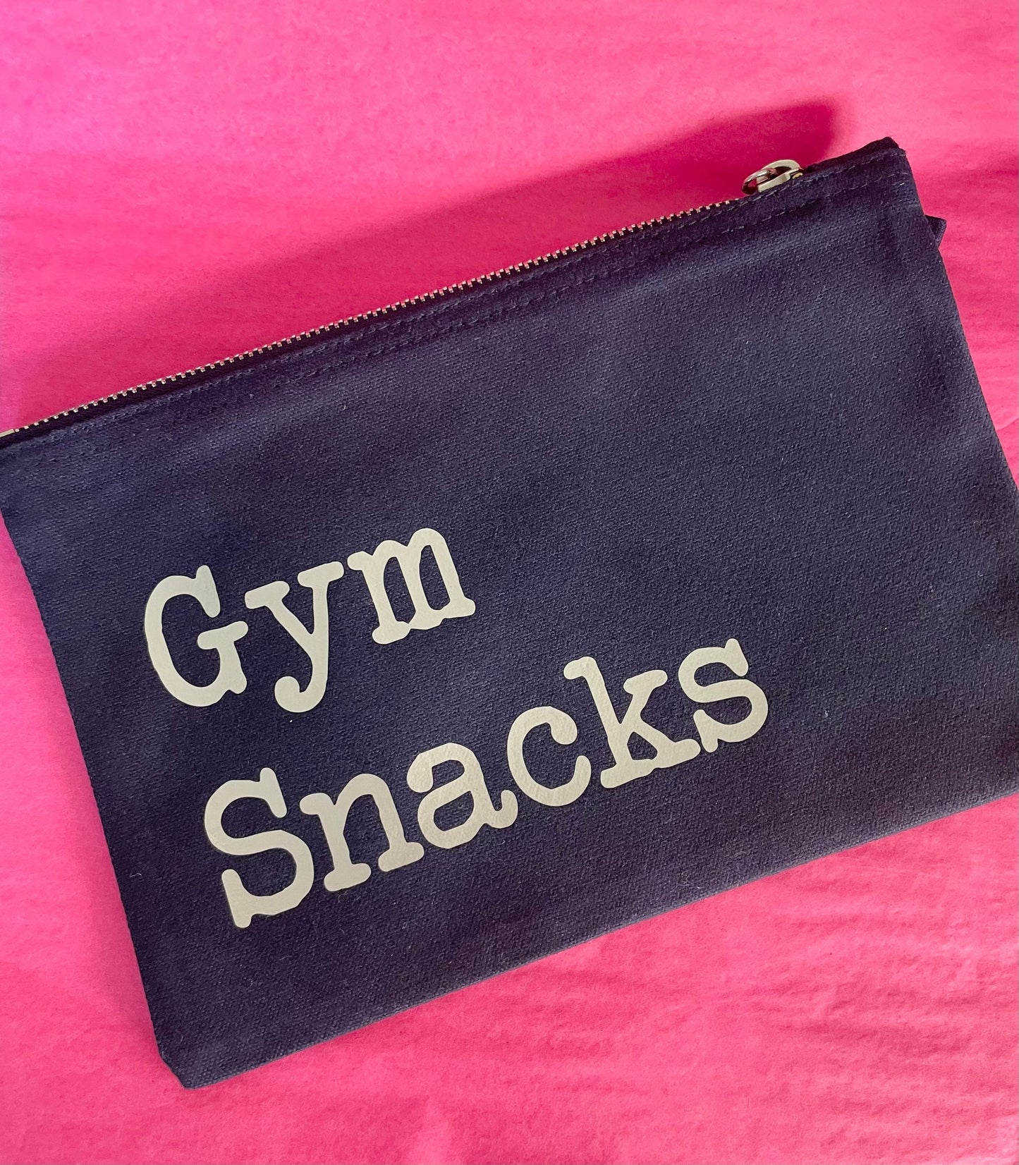 Gym Snacks pouch bag, personalised gym pouch for protein bars or energy drinks, Christmas gift for gym lovers. Get fit New Years resolution