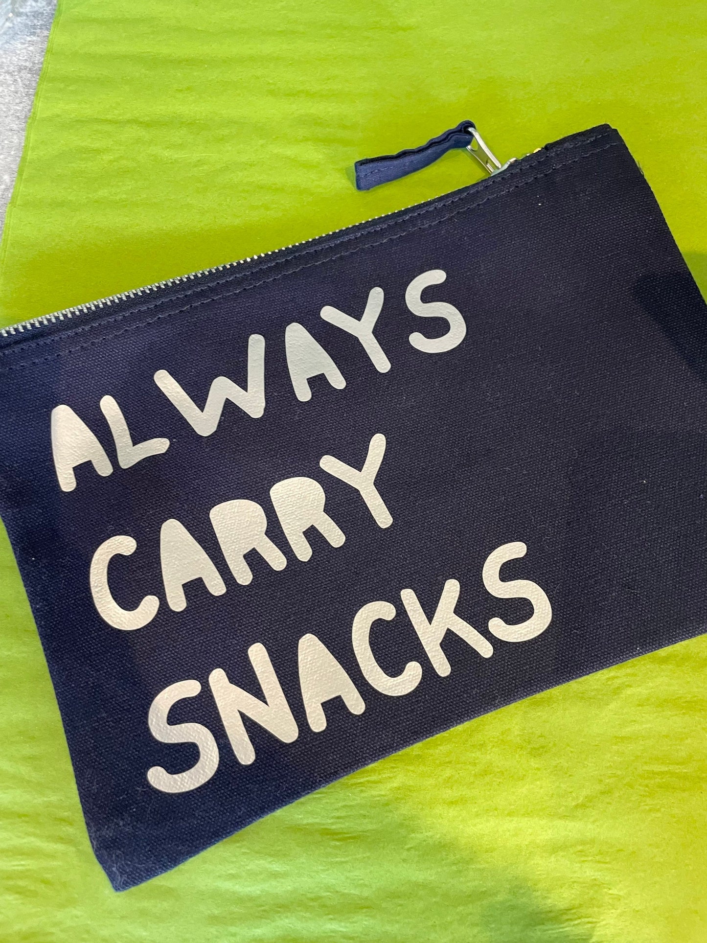 Always Carry Snacks pouch, snack bag for mums on the go, mum birthday gift, friend novelty gifts, work wife colleague new job gift