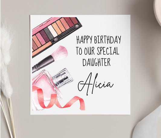 Make Up & Perfume Personalised Daughter Birthday Card