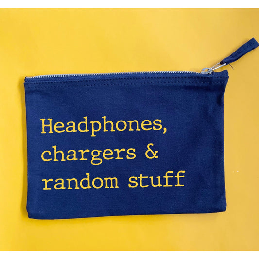 Headphone case, Chargers and cables bag, personalised pouch, boyfriend Christmas gift, teens Xmas gifts, dad Christmas present