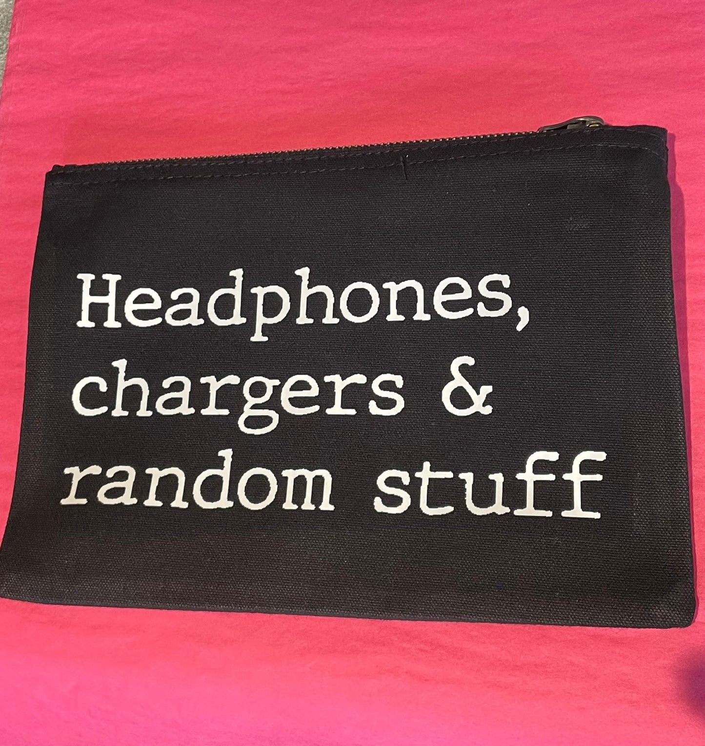 Headphone case, Chargers and cables bag, personalised pouch, boyfriend Christmas gift, teens Xmas gifts, dad Christmas present
