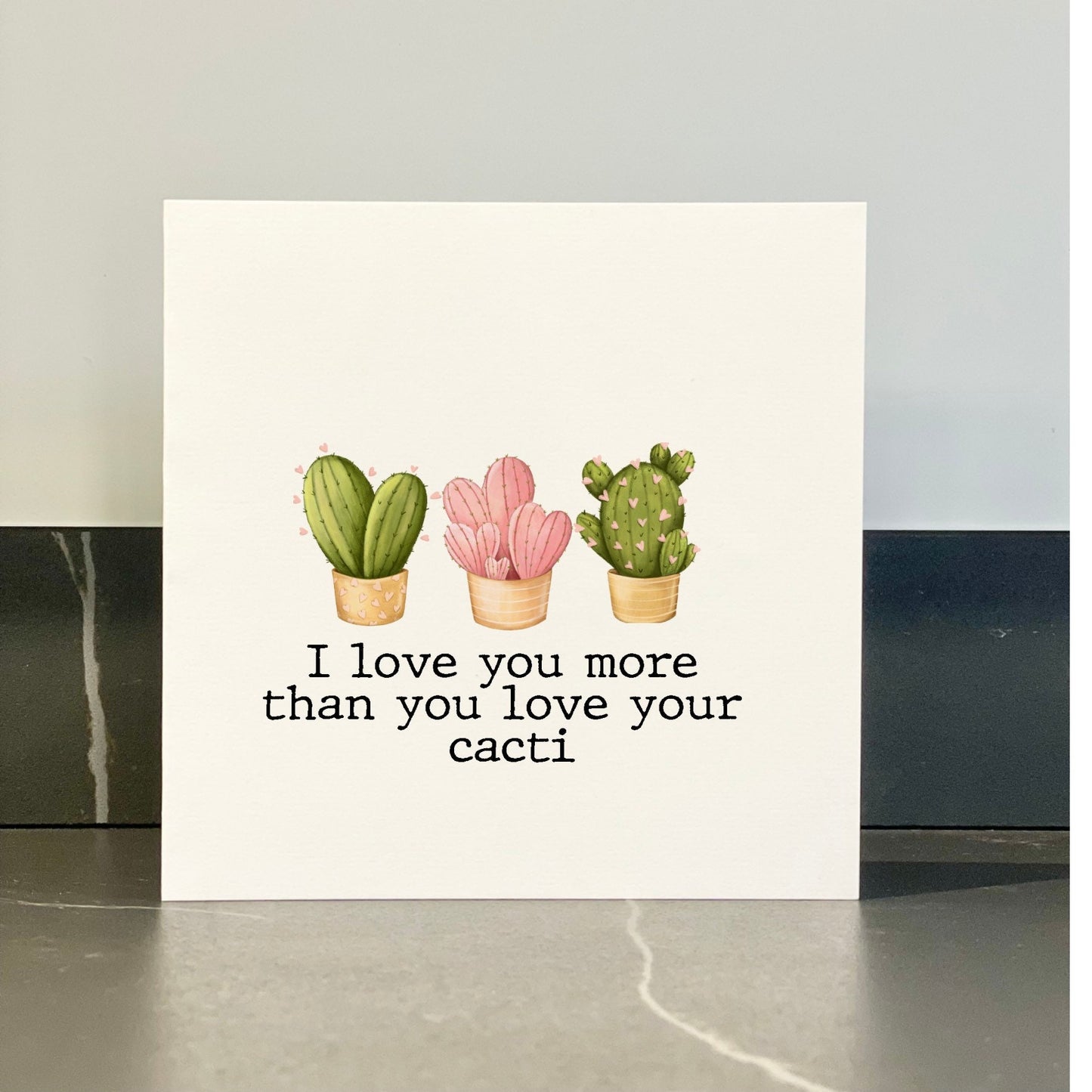 Cactus Valentine’s Day card, funny succulent cactus card, novelty Girlfriend boyfriend card, plant loving girlfriend cards