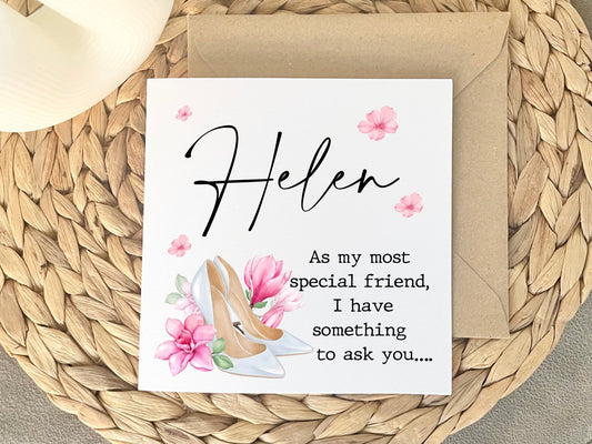 Will you be my bridesmaid card, personalised something to ask you wedding cards for bridal party, maid of honour and flowergirls