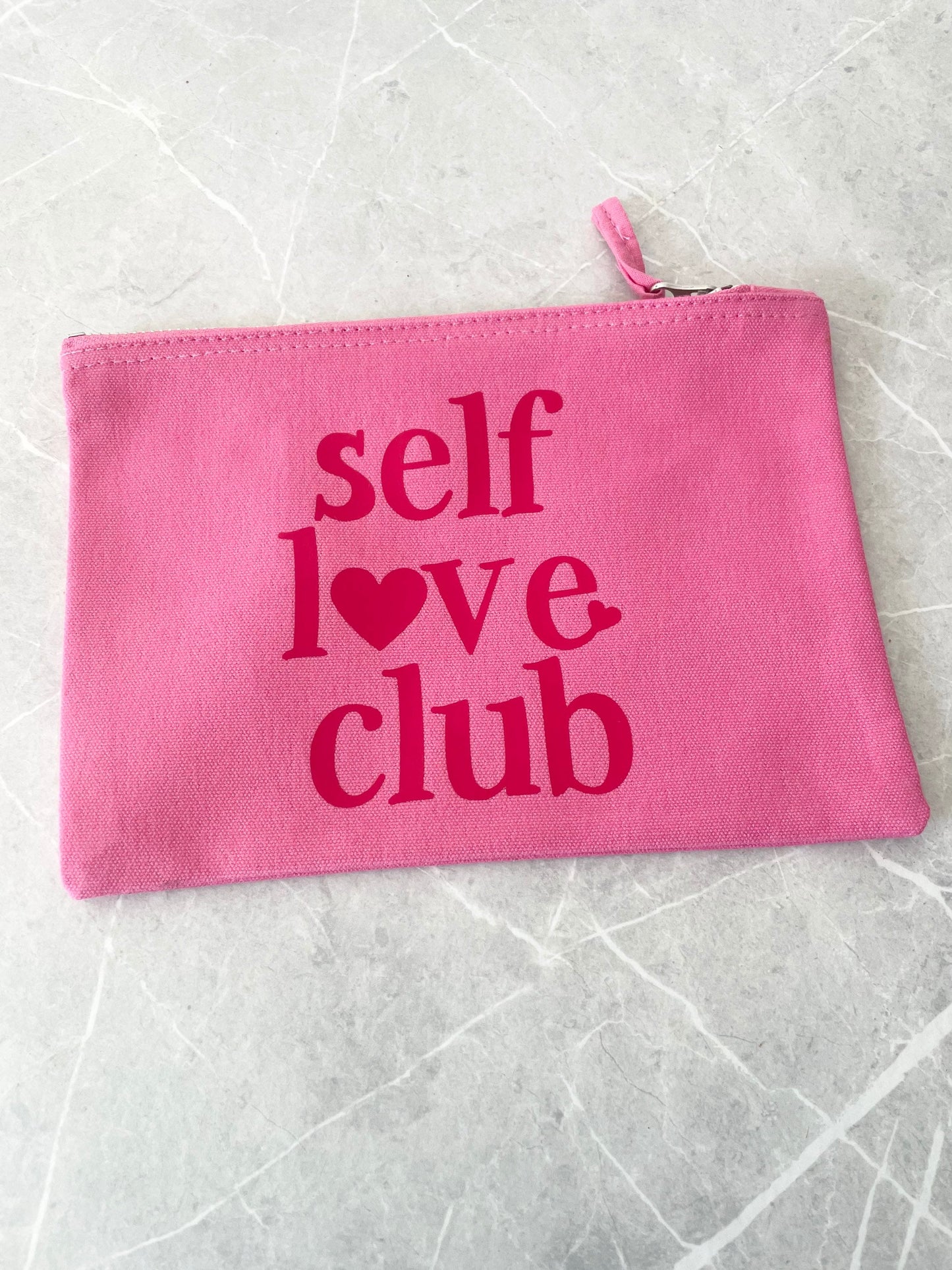Self love club pouch, positivity gift, make up case, self care kit, friend birthday gift, work wife bestie present