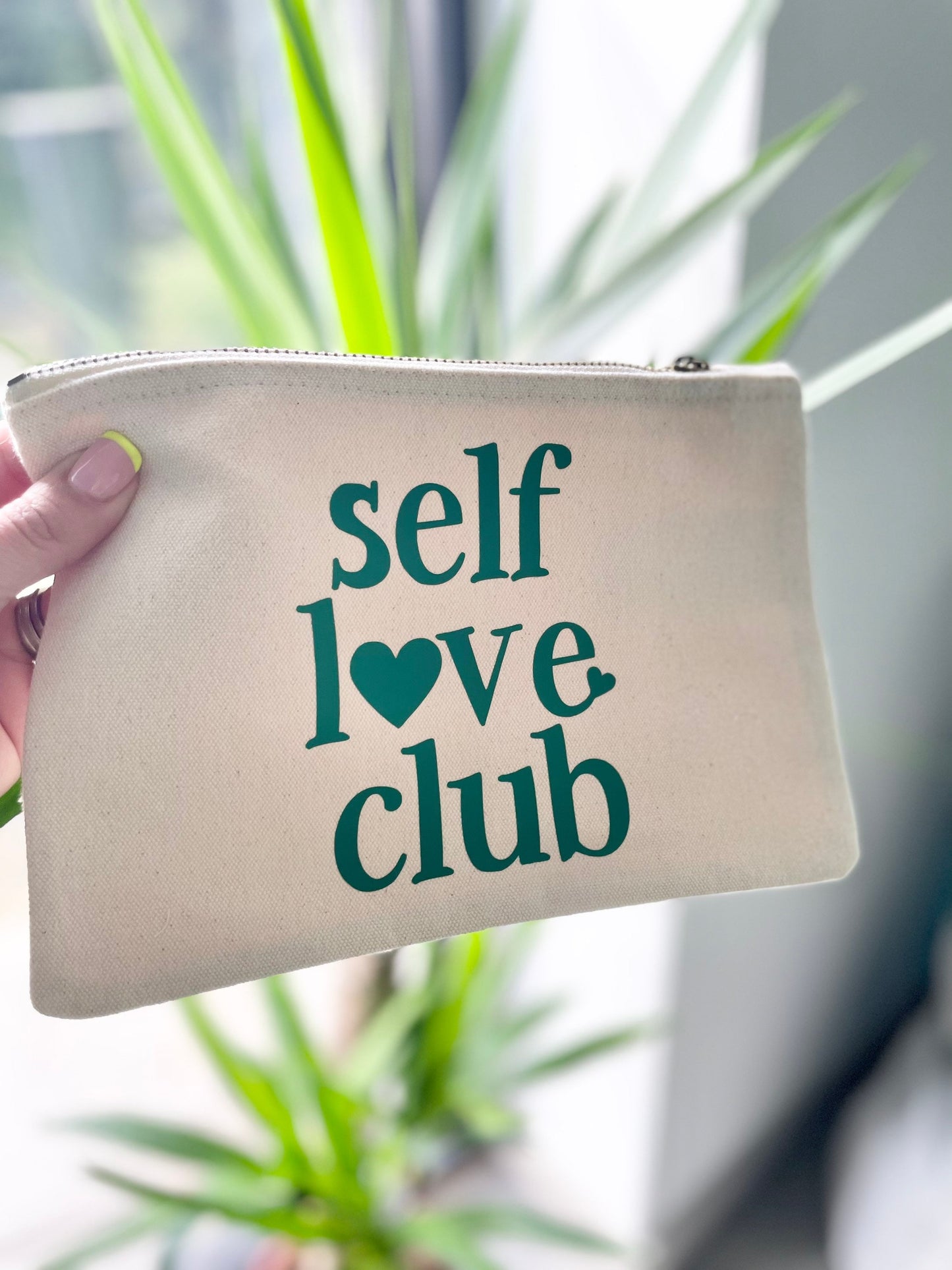 Self love club pouch, positivity gift, make up case, self care kit, friend birthday gift, work wife bestie present