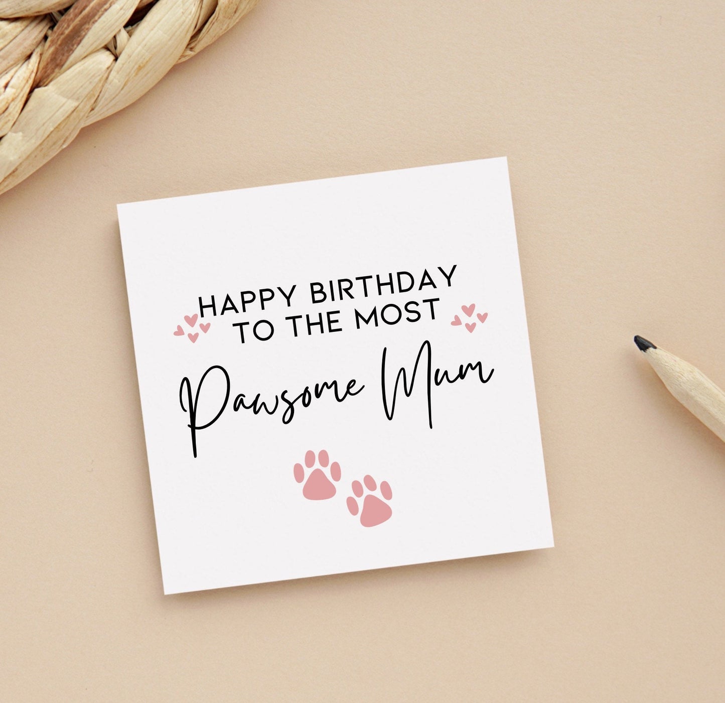 Happy birthday card, dog mum card, dog owner card, cards from pet dog, pawsome mum, pets, dog gifts, dog card, birthday