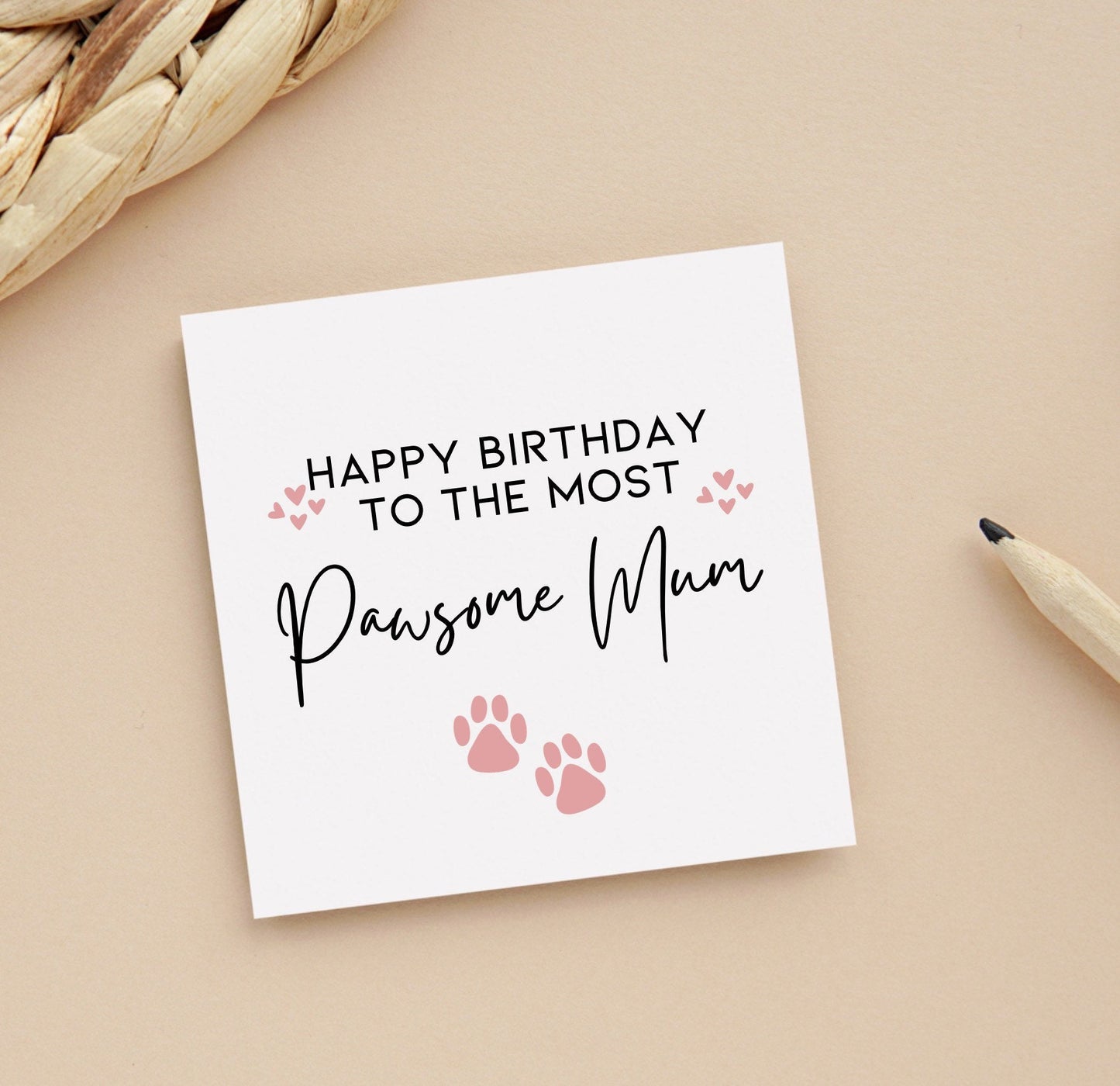 Happy birthday card, dog mum card, dog owner card, cards from pet dog, pawsome mum, pets, dog gifts, dog card, birthday